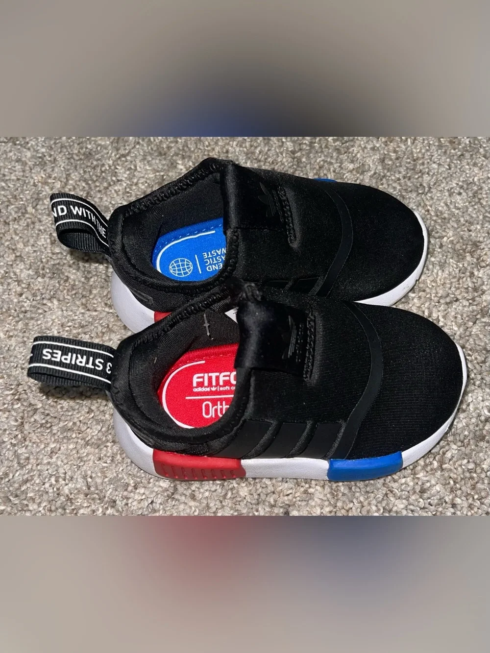 Adidas 5K NMD 360 black slip on red white blue